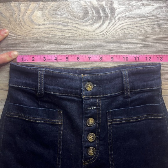 Free People We the Free High Waisted Button fly wide leg jeans size 26 - Picture 9 of 10